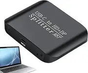 USB C Adapter, Splitter Cable, Adapter Monitors, 3.03x2.17x0.79 Inches, Portable Function Stable, Gadget Laptops and Desktop Computers, Enables Setup for Productivity