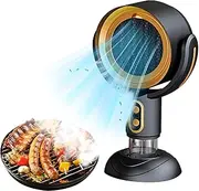 Portable Range Hood, Desktop Hood for Cooking with 2 Speed Exhaust Fan, Kitchen Small Mini Range Hoods with Oil Filter and Smoke Filter, 15° Vertical Rotation, for Kitchen, Indoor, Outdoor, BBQ Black