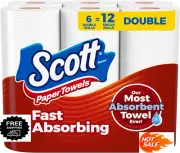 Scott Paper Towels Choose a Sheet 6 Double Rolls 12 Regular Rolls 100 Sheet New