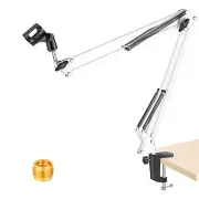 Neewer White Adjustable Arm Stand Microphone Bracket for Radio Mic Stand