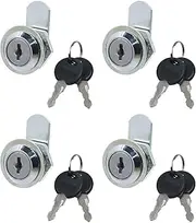 Tulead 4 Sets Zinc Alloy Cylinder Locks Cam Lock Toolbox Locks Desk Lock Cabinet Mailbox Lock Cylinder with Keys