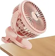 Portable Cooling Fan Clip - Personal USB Clip- Portable Cooling Rechargeable Fan,Quiet Personal Desk Fan, 720° Rotate Table Fan for Home Golf Cart