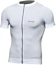 SX-BIK3-WH-S Zipper Short Sleeves SIXS Carbon Fiber White Carbon S