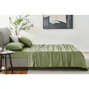1200TC Cotton Bed Sheet Set Oiled Green - Single