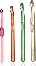 Large Sizes Crochet Hooks 4 pcs Long Crochet Needles Set QLRFFLJOY 8mm 10mm 12mm 15mm Aluminum Alloy Crochet Hook DIY Yarn Weaving Tools for Knitting Blanket, Shawl and Carpet