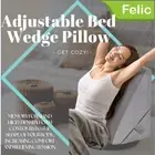Memory Foam Adjustable Bed Wedge Pillow Cushion Neck Back Support Removable Case