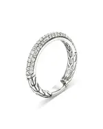 John Hardy Sterling Silver Jh Essentials Pave Diamond Band Ring, 0.60 tcw