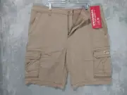 Unionbay Shorts Mens 42 x 10 Brown Cargo Flex Waist Baggy Cotton Skater Grunge