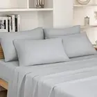 Queen Size Bed Hotel Sheets - 6 Piece Set (Light Grey) - Extra Soft Brushed M...