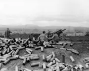 Marines providing fire support with 105mm Howitzer 8x10 Vietnam War Photo 765