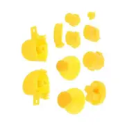 11Pcs Yellow L/R ABXY Z Keypads Buttons Kit For GameCube Controller NGC Part C