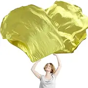 2Pcs Worship Flags Portable Worship Banner with Scalable Rod Praise Dance Worship Flags Silver/Gold Church Flags Semicircle Worship Angel Wing Flag for Dance Praise Worship 1.4x1.4m (Gold)