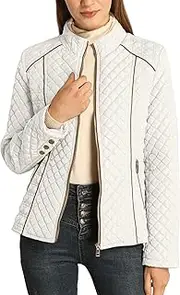 [Bellivera] Womens Lightweight Quilted Spring Zip Jacket
