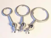 Metal aluminum flask support rings lab stand base set of 3 ID 1.5/2.5/3" w clamp