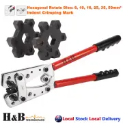 6-50 mm² Anderson Plug Hand Swager Crimping Tool Indent Cable Lug Hex Crimper