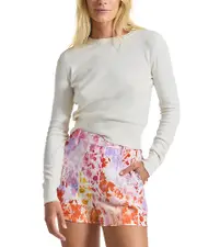 Derek Lam 10 Crosby Freja Floral Print Linen Blend Shorts