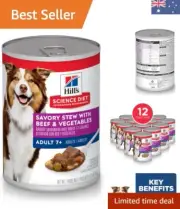 Adult 7+ Savory Stew with Beef And Vegetables Senior Canned Dog Food, 363g, 1...