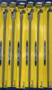 6 pc Extra Long Speedbor Spade Bits - 3/8, 1/2, 5/8, 3/4, 7/8, 1 inch