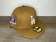 Exclusive New Era Los Angeles Dodgers Hat MLB Club 7 1/2 Tan Brown Purple Pink