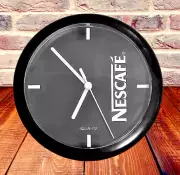 Vintage Retro Black And White Nescafe Quartz Plastic Wall Clock Unused Boxed