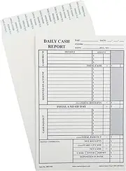 100 Cashier Depot MR318S Daily Cash Report Envelopes, 6" x 9",Open End, Peel & Seal, Heavy 28lb White, 100 Envelopes