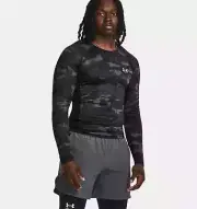 Under Armour CGI Compression Crew Training Shirt Black Camo Men's Medium NWT