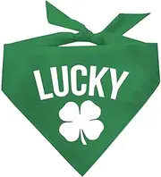 Lucky Shamrock St. Patrick's Day Dog Bandana (37 Green, One Size)