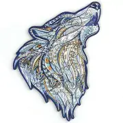 Wooden Jigsaw Puzzles Howling Wolf, Unique Animal Shaped (M-33x21cm, 202 Pcs)