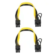PCIe Cable 6 Pin to 8 Pin (6+2) Male GPU Power Supply Cable 220mm/8.7",2pcs