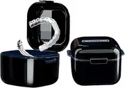 Denture Bath Case, Denture Cup, Retainer Case,Cute Night Mouth Guard Box Holder, Storage Soak Container with Strainer basket for Travel Cleaning