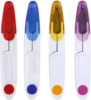 4PCS Portable 4 Inch Small U Shaped Scissors with Safety Cover Yarn Cross-Stitch