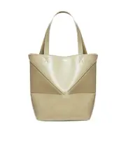 Mini Puzzle Fold tote in shiny calfskin One size Eucalyptus green