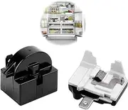 QP-02-4.7 PTC Refrigerator Start Relay,1 Pin Refrigerator Starter Relay and 1Pcs Refrigerator Overload Protector 1/2HP, Mini Refrigerator Parts Compatible with LG Refrigerator Compressor