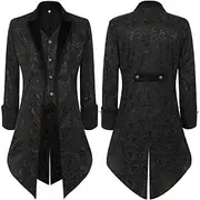 Steampunk 18th Century 17th Century Coat Tuxedo Tailcoat Ren Faire Vampire Solid Colored Men's Steampunk Carnival Masquerade Party / Evening Adults' Coat