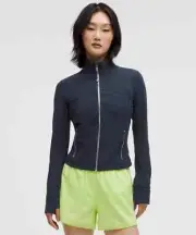 Lululemon Define Cropped Jacket Nulu True Navy Mirror Silver NWT Size 6