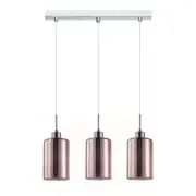 CLA LIGHTING Espejo 3 Dotted Glass Pendant Lights - Linear Base - Rose Gold