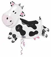 30" Cow Shaped Balloon , Foil Mylar Balloon , Cow Birthday Party, Cow Balloon
