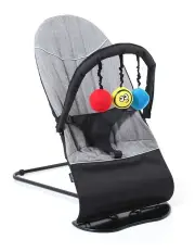 Vee Bee Baby Minder Cushioned Rocker/Bouncer for Infant Seat/Chair w/Toys Gray