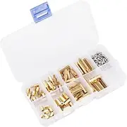 FELTECHELECTR 120PCS Brass Nut Assortment Kit Spacer for Versatile Applications Easy to Install Use for DIY Projects and Repairs