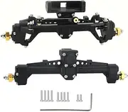 1/10 Front and Rear Axle Set for 1/24 S&cx24 Black/red Abs Door Axle Axi00001/axi00002/axi00005/axi00006/axi90081/c01 Fr&on&t and Rear Axles Aluminum Front & Rear Portal Axles(Black)
