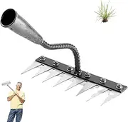 Carbon Steel Garden Weeding Rake, Garden Weeding Tools, 2025 Upgrade New Ironrake, Lawn Dethatching Rake, Multifunctional Manganese Steel Manual Claw Remover Weeder (#d)