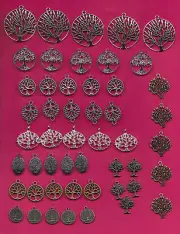 TREE OF LIFE CHARMS 50 PCS PENDENTS JEWELRY FINDINGS FOR MAKING BRACELETS AND NE