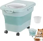 Dog Food Storage Container - Colapsible Dog Food Container | Pet Foods Storage | Foldable Dogs Containers For Foods With Cup | Airtight Bucket For Pet Grain Rice Flour Cereal Kitchen Pantry Cabine