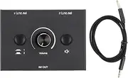 3.5mm Switcher, Bidirectional Splitter Box with One Key Mute, Plug and Play, for Active Speakers and Headphones