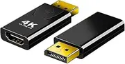 2Pcs 4K DisplayPort to HDMI-Compatible Adapter Converter 4K Male Display Port DP to HDMI Female HD TV Cable Adapter Video Audio for PC TV Projector