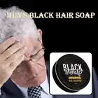 1x Men's Grey Coverage Bar Shampoo Hair Darkening Black Soap for Grey Hair Cover