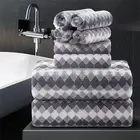 8 Piece Bathroom Towel Set Gray |2 Oversized Large Bath Towels Sheet,2 Hand T...