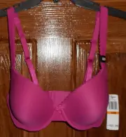 Women Paramour Sensational Brushed Micro T-Shirt 32DD Fuchsia U/W Bra 72248-NWT!