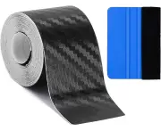 Carbon Fiber Wrap, Car Vinyl Wrap, Carbon Fiber Tape with Vinyl Scraper Tool, Car Door Guard Sill Protector Universal Door Sill Guard Car Door Trim Edge Gu