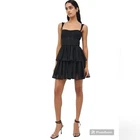 Jonathan Simkhai Size 10 Black ANNABELLA Tiered Layer Tulle Plissé Minidress NWT